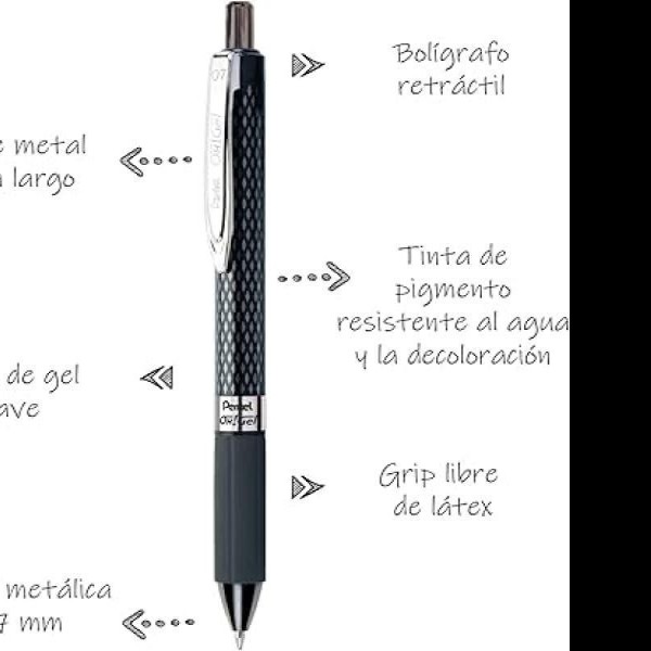 BOLIGRAFO GEL OH K497A PENTEL 0.7MM NGO. E12 C288